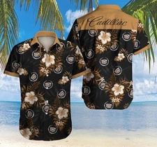 Cadillac Hawaii Graphic Print Short Sleeve, Short Sleeve Unisex, Casual Shirt
