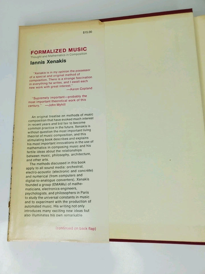 Formalized Music: Thought and Mathematics in Composition by Iannis Xenakis Rare  - Image 3 of 4