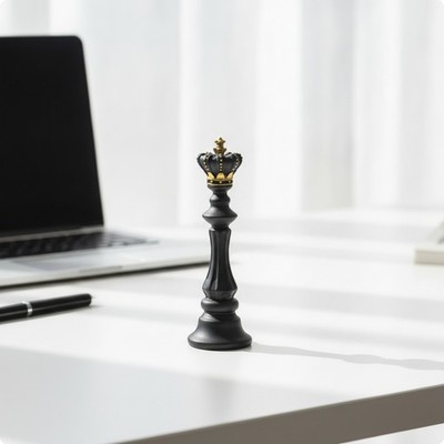 Schachkönigin Figur elegante Resin Figur mit Krone modern für Home Office