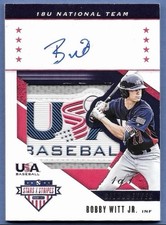 2019 Panini Stars & Stripes Team USA Bobby Witt Jr. Patch Auto Rookie 1/1 USA-HF