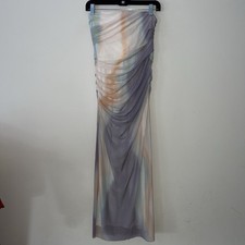 Zara watercolor tye dye Fitted Strapless Mesh Dress Size M Medium