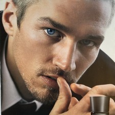2003 Giorgio Armani Mania Fragrance PRINT AD Paul Walker Thumb on Lips Handsome