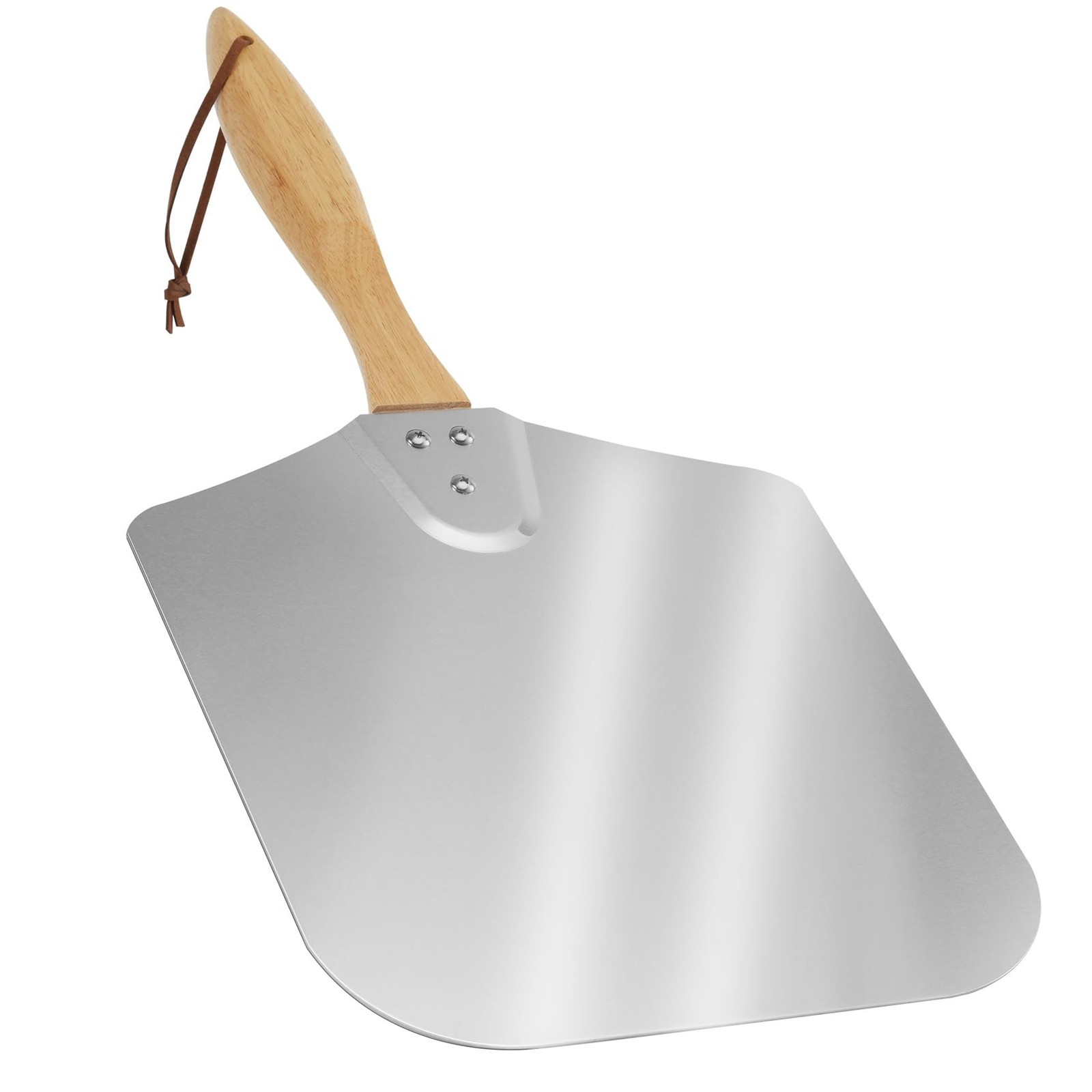 Skyflame Kitchen Supply Aluminum Pizza Peel with Wooden Handle 12 Inch x 14 I...