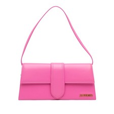 Jacquemus Leather Le Bambino Long Pre-Loved Shoulder Bag Pink