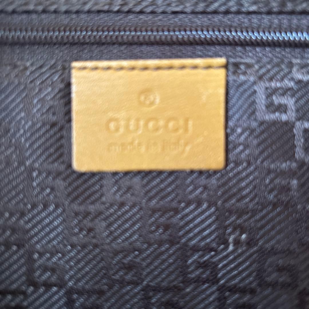 GUCCI Solid Rectangle Tote Hand Bag Leather Beige… - image 3