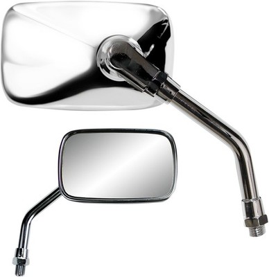Parts Unlimited Mini Rectangular Mirror - Universal - Chrome 0640-0957
