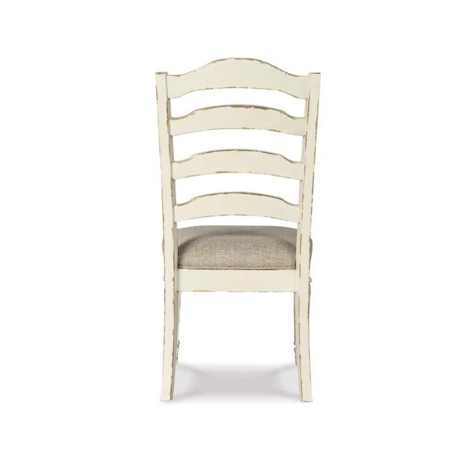 Ashley Furniture Realyn Ladderback Dining Side Chair in Chipped White (Set of 2) - Image 3 of 4