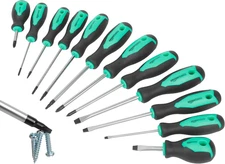 Magnetic Screwdrivers Set, Includes Phillips, Slotted, Torx, Square, and Stubby