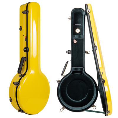 Crossrock Fiberglas Banjo-Koffer für Mastertone & 5-Saiter mit TSA-Gelb