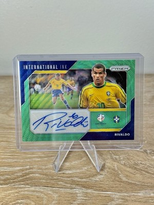 RIVALDO 2024 Panini Prizm Copa America INTERNATIONAL INK AUTO BRASIL GREEN WAVE