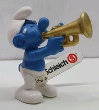 Smurfs 2004 Harmony Trumpet Smurf 20539 Figure Peyo Toy Schleich Tag Figurine
