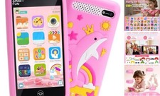Kids Smart Phone Toys with 3.97" Touchscreen, Birthday Gifts for Black Pink