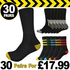 Mens Work Socks Thick Heavy Duty Boot Sock Cushion Heel Reinforced Toe Size 6-14