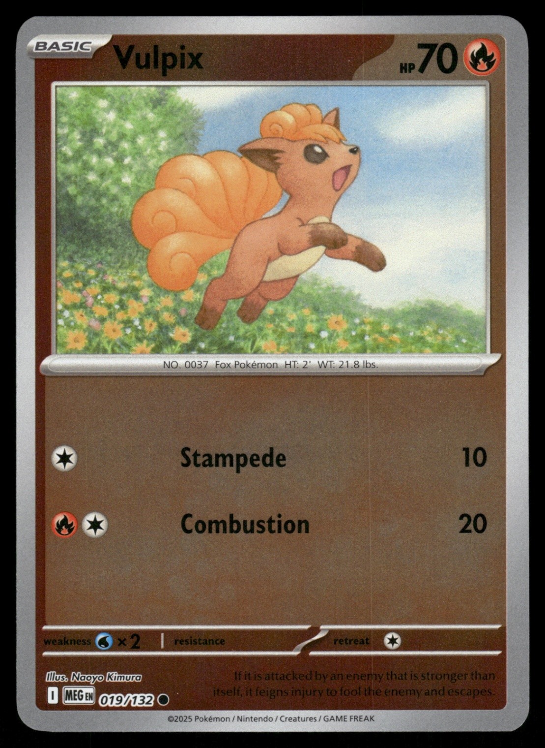 Vulpix 019/132 MEG ME01: Mega Evolution Reverse Holo NM