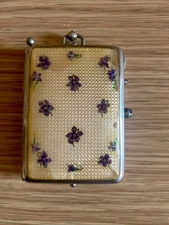 antique guilloche enamel Minaudiere / Compact By Louis Kuppenheim, Circa 1900