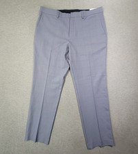 Perry Ellis Pant Men 36x30 Fit 38x30 Blue Check Slim Fit Portfolio Classic NWT