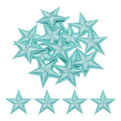 MECCANIXITY Small 5Star Iron on 2.9cm x / 1.14'' x 1.14'', Light Blue
