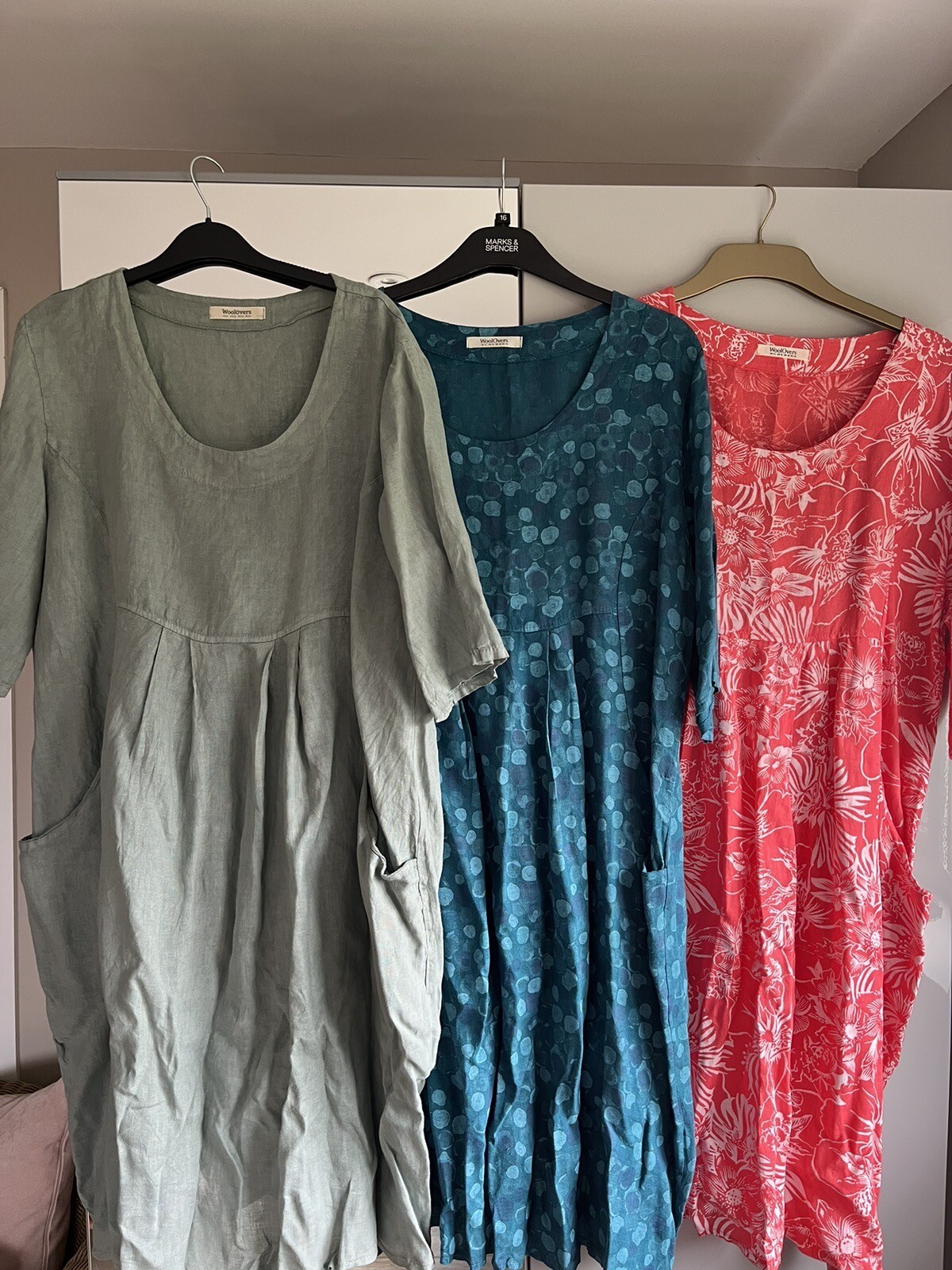 3x Woolover linen dresses size 16 eBay