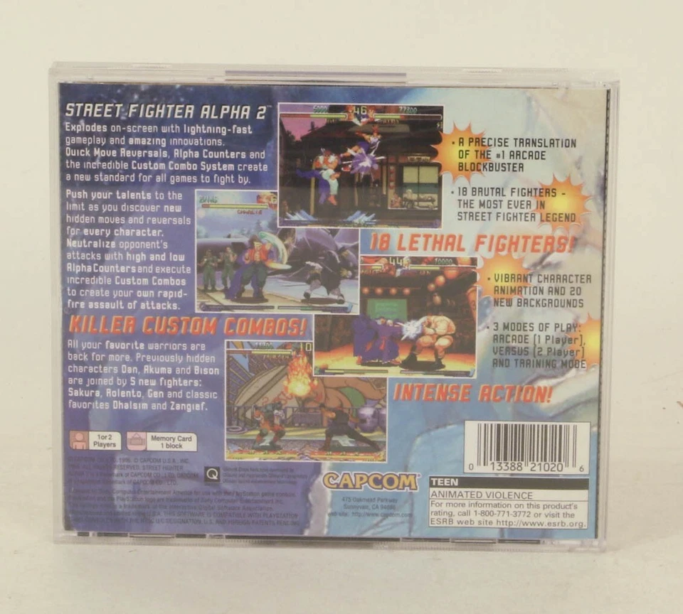 Vintage PS1 PlayStation Capcom Street Fighter Alpha 2 1996 Tested - Image 2 of 4