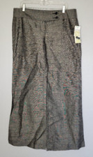 NWT MICHAEL Michael Kors Black / Sand Wide Leg Trousers Pants 14