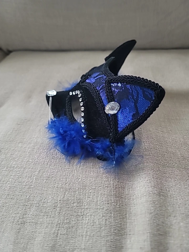 black and blue cat maskerad mask - Imagem 4 de 4