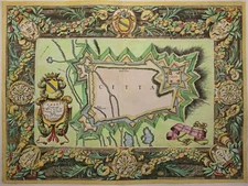 Cambray - Cambrai - Vincenzo Coronelli 1690 - Rare Original Copper Engraving