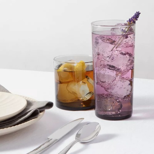 12pc Glass Ashboro Highball and Double Old Fashion Glasses Set Gray