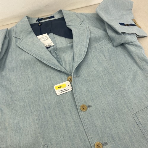 Polo Ralph Lauren Chambray Jacke Sport Mantel Blazer Hellblau Herren 42 S Neu mit Etikett - Bild 18 von 19