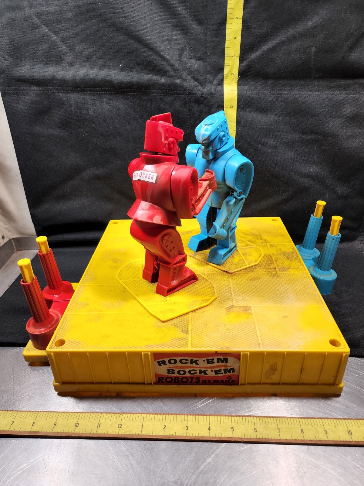 Vintage 1960s Marx Rockem Sockem Robot Boxing Ring Works Parts Or Easy Repair