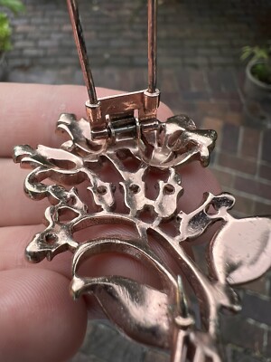 Rare Vintage Crown Trifari Alfred Philippe Rhinestone Flower Fur