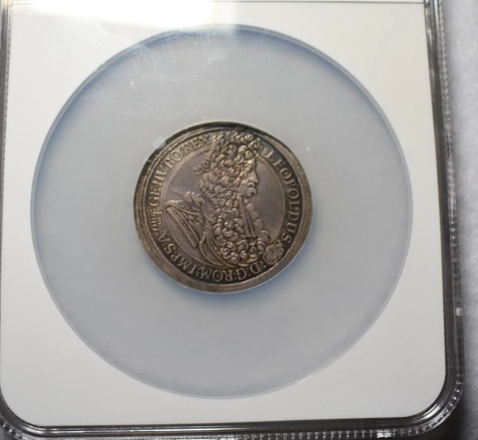 HUNGARY TALER 1699 KB  NGC CERTIFIED AU 50 LARGE SILVER COIN - Image 3 of 4