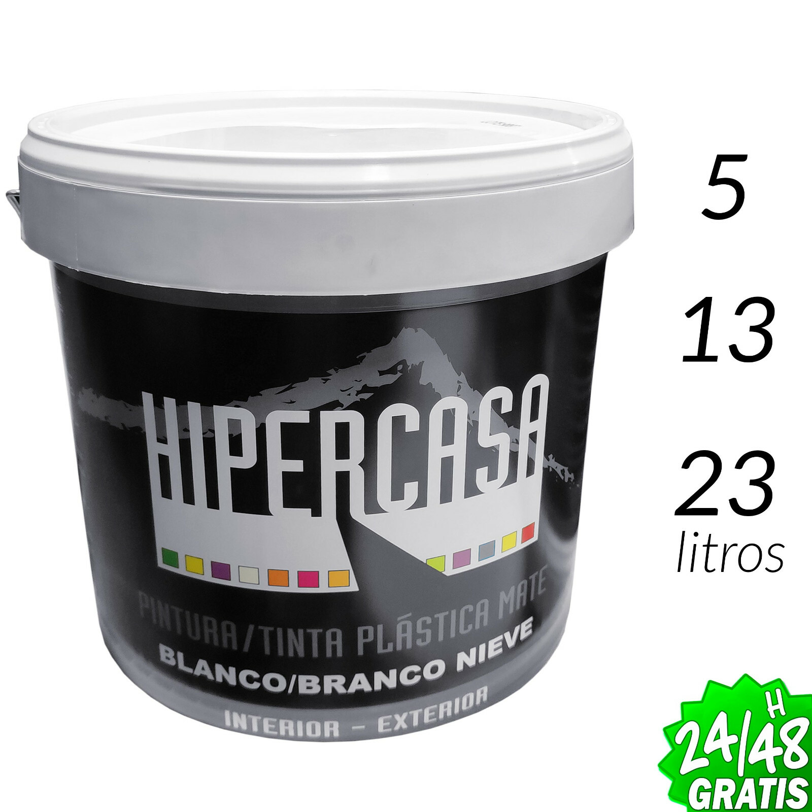 Pintura Plastica Mate Blanca Blanco Nieve Interior Exterior 5 13 23 Litros SPAIN