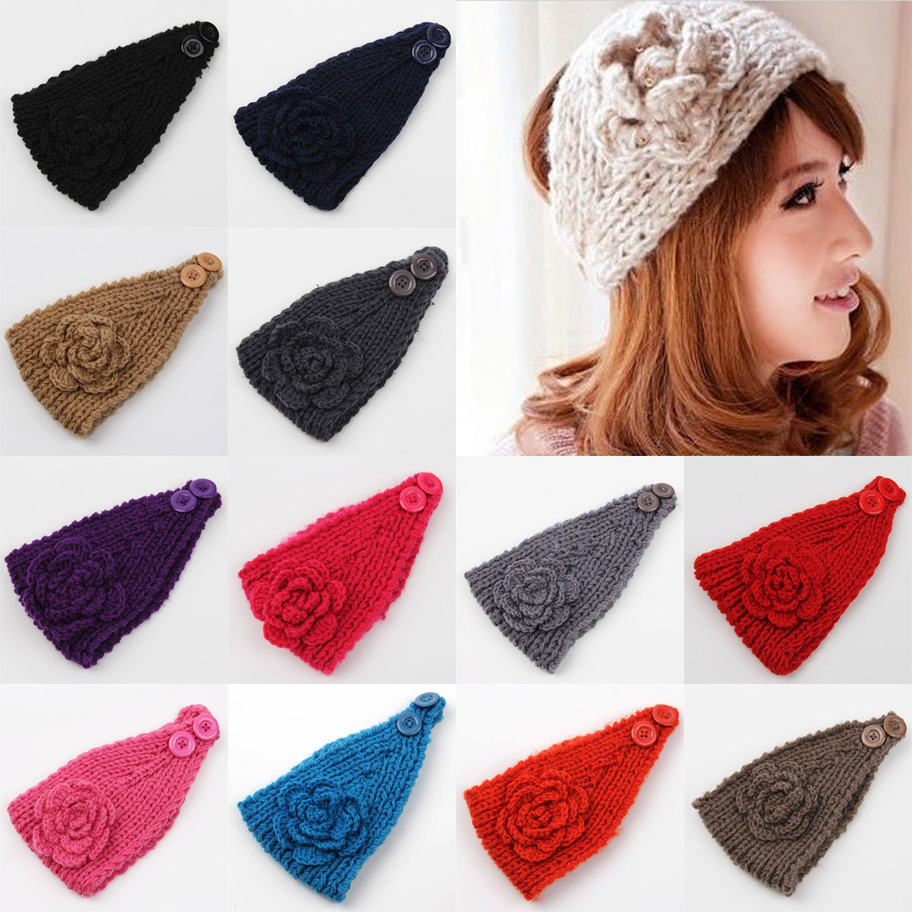 Winter Women Headbands Crochet Ear Warmer Turban Fabric One Size Gustave Women Knit Headbands Winter Ear Warmer Stretchy  main image 4