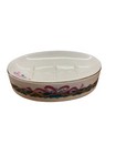 Vintage Ceramic Soap Dish With Floral Ribbon Design Made In Japan Oval 5.25