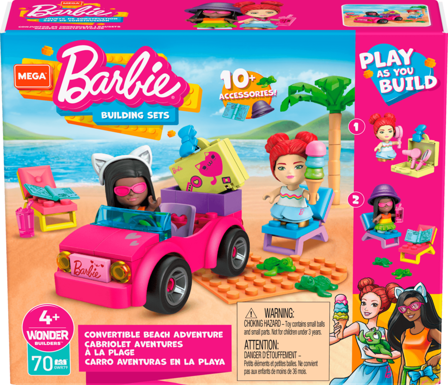 Mega Bloks Construx Barbie Building Sets Convertible Beach Adventure Playset✨✨