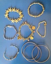 Lot of 9 Costume Jewlery Bracelets Mixed Styles Sizes