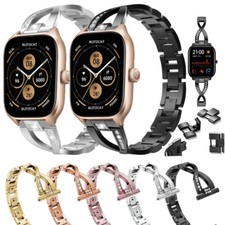 Metal Bling Band Strap For Huami Amazfit BIP 3/3 Pro GTS 4 3 2e 2 Mini GTR 42mm
