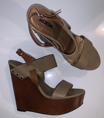 tan strappy wedges
