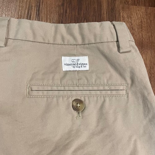 Vineyard Vines Khaki Chino Shorts Beige Youth Boys Embroidered Cotton Size 16 - Picture 7 of 8