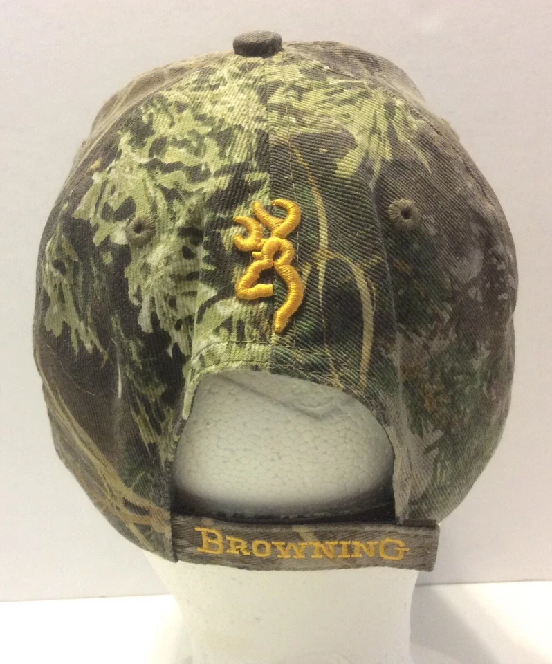 Шляпа с логотипом Browning с ремешком сзади зеленая камея охота рыбалка вышивка - Изображение 4 из 4