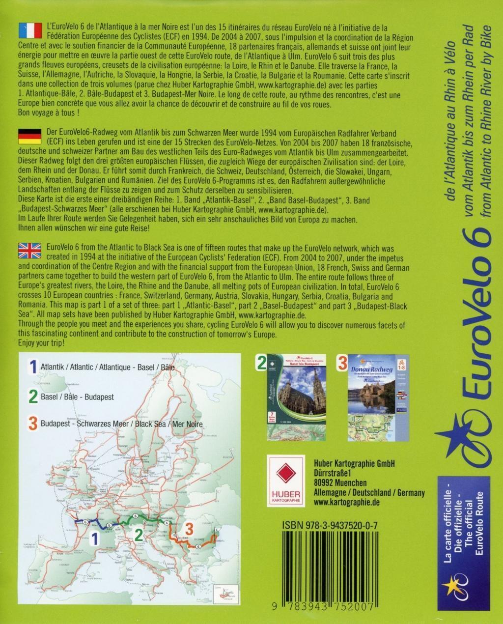 Thumbnail - Eurovelo 6 (atlantic - Basel) 1:100 000 Huber Kartographie