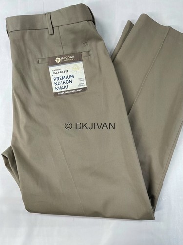 No Iron Expandable Waist Khaki Pants 36 