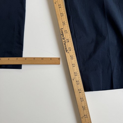 THEORY Chino Pants Mens 38x24 (Hemmed) Tapered Blue Cropped Flat Front Preppy - Picture 10 of 15