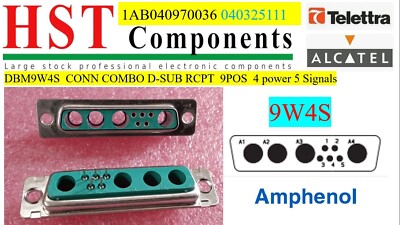 15x DBM9W4S Conn Combo D-Sub Rcpt 9POS 4 Power 5 Signals Itt / Amphenol