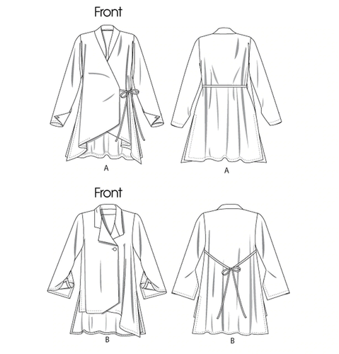 VOGUE SEWING PATTERN 1246 MISSES 16-22 LOOSE-FITTING SHIRT/JACKET W/ WRAP OPTION - Picture 6 of 7