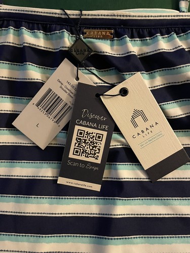 NWT Cabana Life Delray Striped Off The Shoulder Coverluxe 50+UPF Sz. L - Picture 3 of 8
