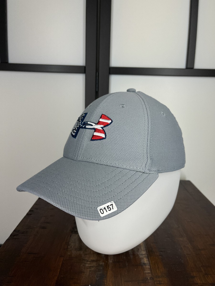 Under Armour Hat Cap Fitted Adult Large Gray USA Flag