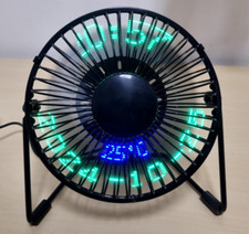 USB Portable Desk LED Fan with Time, Date and Temperature Display