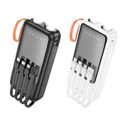 For Borofone BJ60A 20000mAh Flashlight Power Bank With 4 Cables Backup Charger