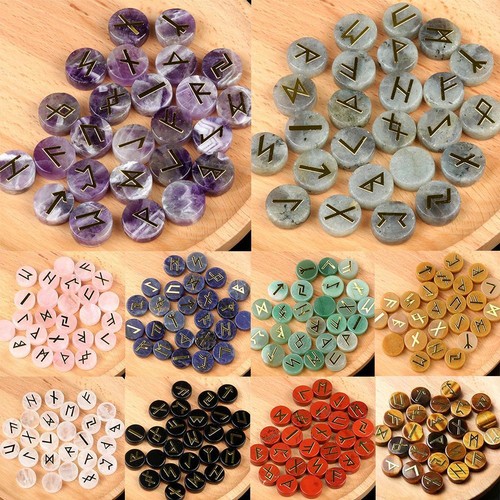Juego de Piedras Runas Jonlaki, Conjunto de Runas Brujas Letras Vírgenes Guión para Divinati / - Imagen 8 de 30